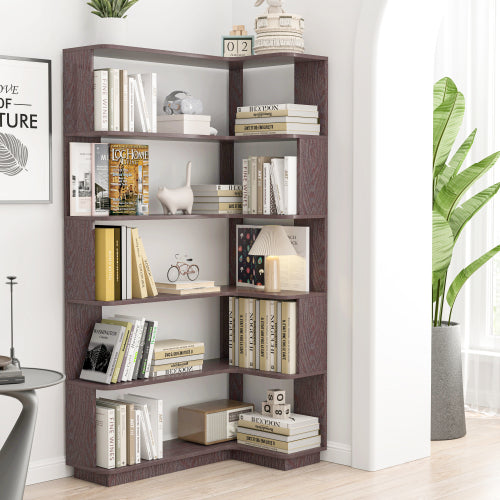90cm Freestanding Corner Bookshelf with Anti-Tip Design