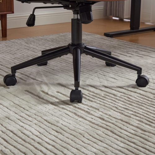 Office Chair,Mid Back Home Office Desk Task Chair with Wheels and Arms Ergonomic PU Leather Computer Rolling Swivel Chair with Padded Armrest,The back of the chair can recline 40¡ã (Black),SW1741BK
