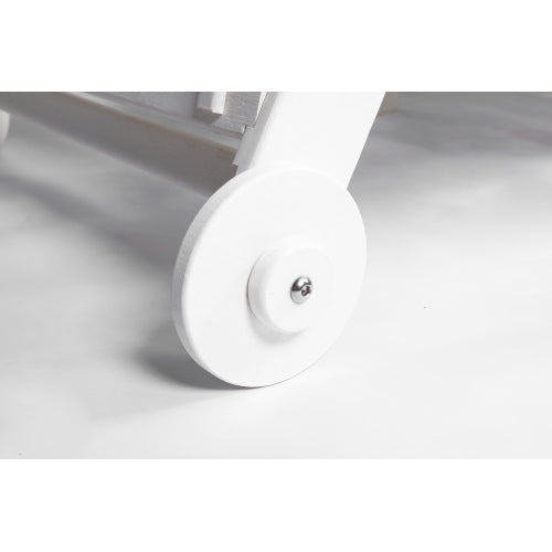 Lounge Chair with Side Table, 3-Piece Oversized Chaise Lounge Chair Setwith Wood Texture,White