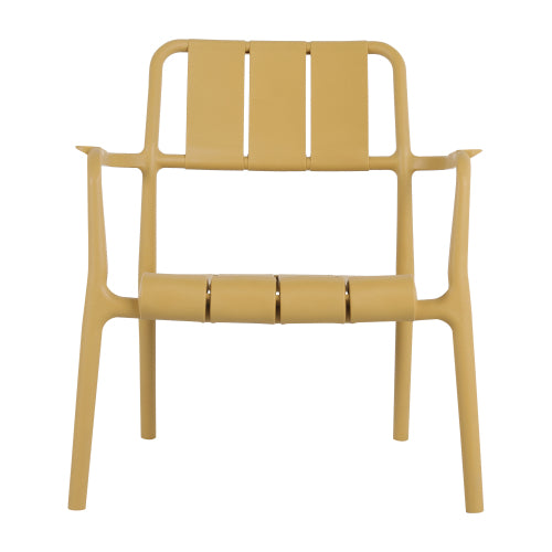 Holiday - 2-Piece PP Single-Seater Chairs + Coffee Table Set – Indoor/Outdoor Multi-Purpose Furniture for Living Room, Balcony, Beach (No Assembly Chairs, Easy Setup Table) – Polypropylene, Yellow