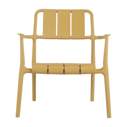 Holiday - 2-Piece PP Single-Seater Chairs + Coffee Table Set – Indoor/Outdoor Multi-Purpose Furniture for Living Room, Balcony, Beach (No Assembly Chairs, Easy Setup Table) – Polypropylene, Yellow