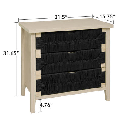 3 Drawer Buffet Sideboard with Woven Rope Design