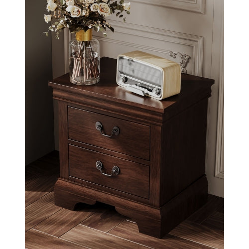 Classic 2-Drawer Solid Wood Nightstand