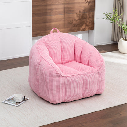 Large Corduroy Adult Bean-Bag Sofa Chair w/Armrests Filler-Included 39.4 inch x33.5 inch x31.5 inch  for Bedroom Living-Room Game-Room