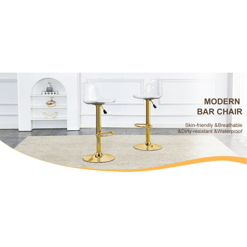 Modern minimalist bar chairs and bar stools. Can rotate 360 ¡ã and adjust lifting. PET backrest and PU seats. Set of 2. Suitable for bars, restaurants, and front desk cashiers.