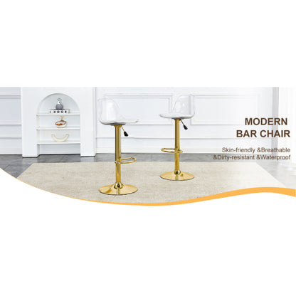 Modern minimalist bar chairs and bar stools. Can rotate 360 ¡ã and adjust lifting. PET backrest and PU seats. Set of 2. Suitable for bars, restaurants, and front desk cashiers.