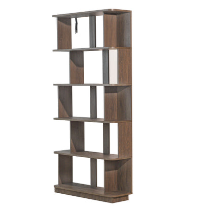64.56inch H 5-Tier Open MDF Bookshelf 31.5inch L, Free Combination Multi-color American Home Display Shelf