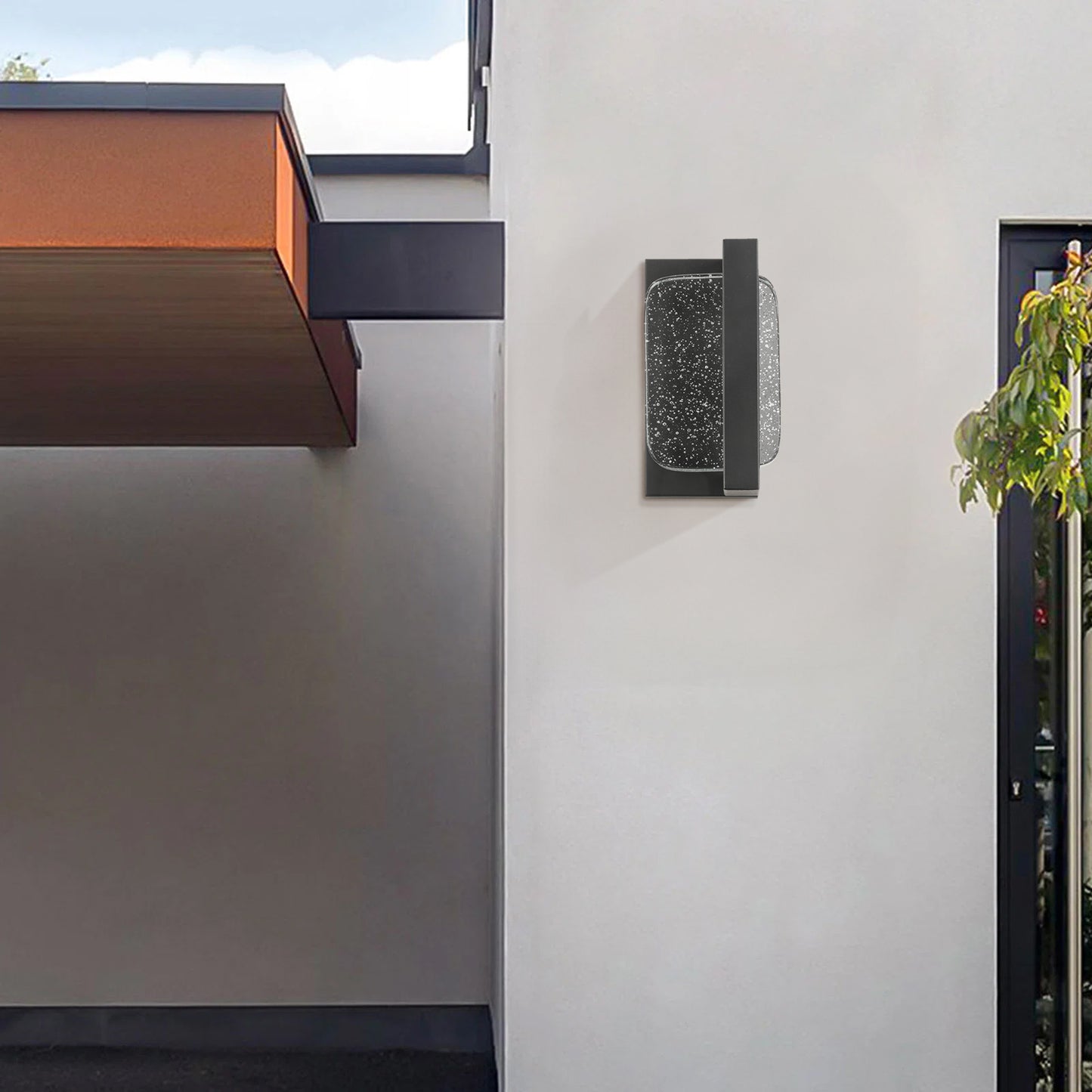 1-Light Matte Black not Motion Sensing LED Outdoor Hardwired Wall Lantern Sconce with No Bulbs Included