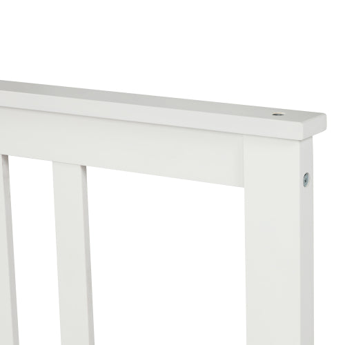 Wood Platform Bed with Headboard and Footboard, Full (White)