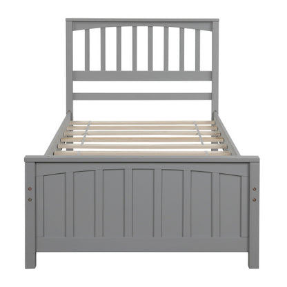 Wood Platform Bed Twin size Platform Bed, Gray
