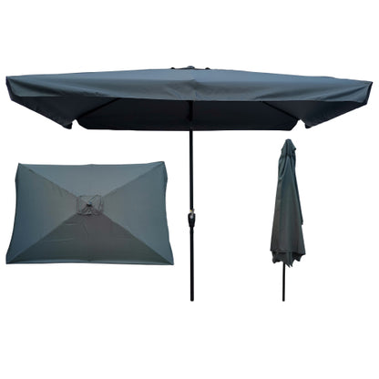10 x 6.5ft Patio Umbrella Outdoor Waterproof Umbrella with Crank and Push Button Tilt for Garden Backyard Pool Swimming Pool Market