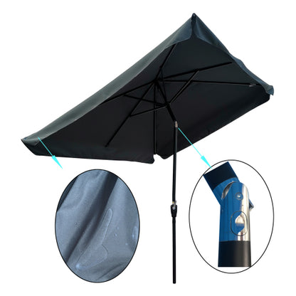 10 x 6.5ft Patio Umbrella Outdoor Waterproof Umbrella with Crank and Push Button Tilt for Garden Backyard Pool Swimming Pool Market