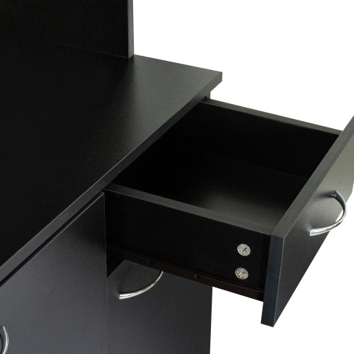 70.87 Inch Tall Black Multi-door Combined Storage Wardrobe Cabinet
