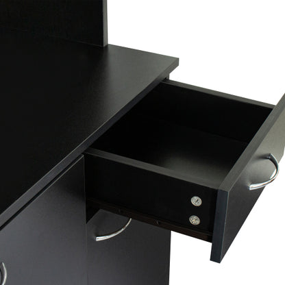 70.87 Inch Tall Black Multi-door Combined Storage Wardrobe Cabinet