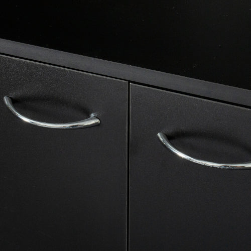 70.87 Inch Tall Black Multi-door Combined Storage Wardrobe Cabinet