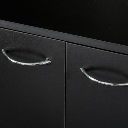 70.87 Inch Tall Black Multi-door Combined Storage Wardrobe Cabinet