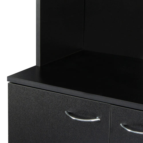 70.87 Inch Tall Black Multi-door Combined Storage Wardrobe Cabinet
