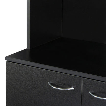 70.87 Inch Tall Black Multi-door Combined Storage Wardrobe Cabinet