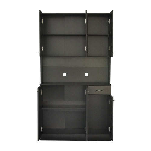 70.87 Inch Tall Black Multi-door Combined Storage Wardrobe Cabinet