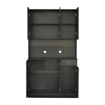 70.87 Inch Tall Black Multi-door Combined Storage Wardrobe Cabinet