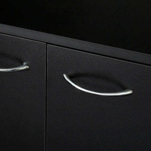 70.87 Inch Tall Black Multi-door Combined Storage Wardrobe Cabinet