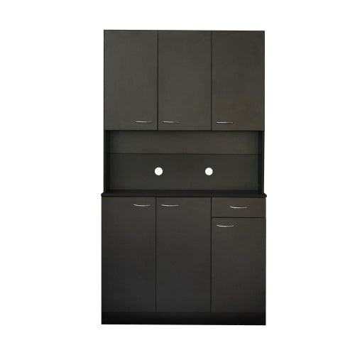 70.87 Inch Tall Black Multi-door Combined Storage Wardrobe Cabinet