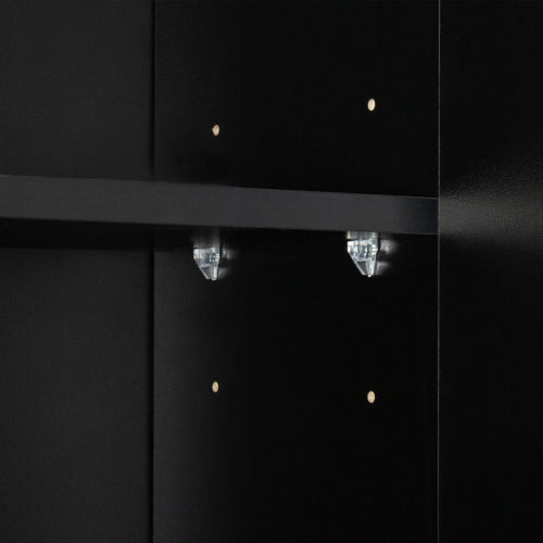 70.87 Inch Tall Black Multi-door Combined Storage Wardrobe Cabinet