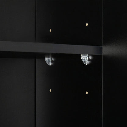70.87 Inch Tall Black Multi-door Combined Storage Wardrobe Cabinet