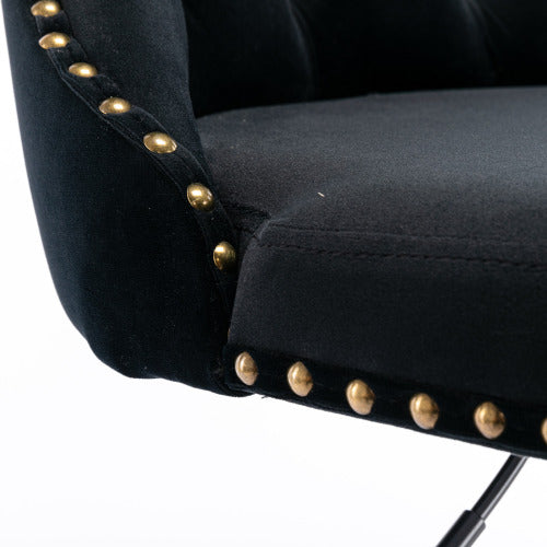 Furniture,Swivel Velvet Barstools Adjusatble Seat Height from 25-33 Inch,17.7 inch base, Modern Upholstered Bar Stools with Backs Comfortable Tufted for Home Pub and Kitchen Island,Black,Set of 2