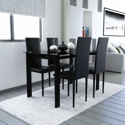 Set of 4 Modern Diamond Shape PU Dining Chairs, Soft PU Leather Upholstered Side Chairs, 280lbs Weight Capacity for Family Dining