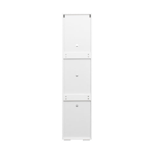 White Tall Side Cabinet with Blue LED Strip Lights 40 Inch High Storage Lamp Furniture