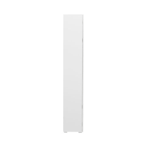 White Tall Side Cabinet with Blue LED Strip Lights 40 Inch High Storage Lamp Furniture