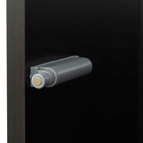 Black Tall Side Cabinet with Blue LED Strip Lights 40 Inch High Storage Lamp Furniture