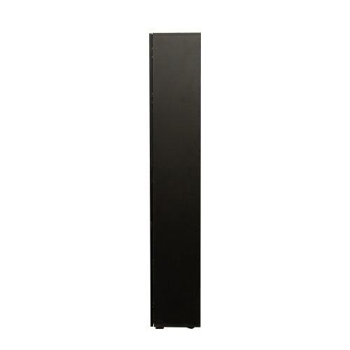Black Tall Side Cabinet with Blue LED Strip Lights 40 Inch High Storage Lamp Furniture