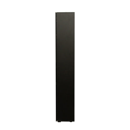 Black Tall Side Cabinet with Blue LED Strip Lights 40 Inch High Storage Lamp Furniture