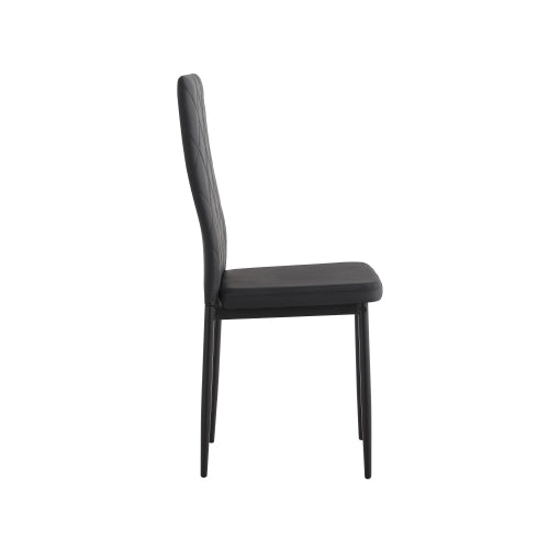 Set of 4 Modern Diamond Shape PU Dining Chairs, Soft PU Leather Upholstered Side Chairs, 280lbs Weight Capacity for Family Dining
