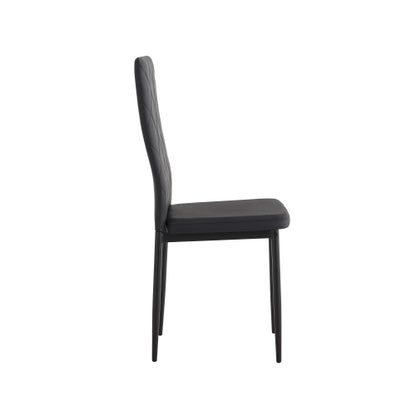 Set of 4 Modern Diamond Shape PU Dining Chairs, Soft PU Leather Upholstered Side Chairs, 280lbs Weight Capacity for Family Dining