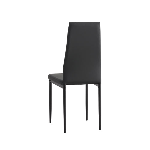 Set of 4 Modern Diamond Shape PU Dining Chairs, Soft PU Leather Upholstered Side Chairs, 280lbs Weight Capacity for Family Dining