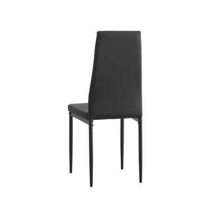 Set of 4 Modern Diamond Shape PU Dining Chairs, Soft PU Leather Upholstered Side Chairs, 280lbs Weight Capacity for Family Dining