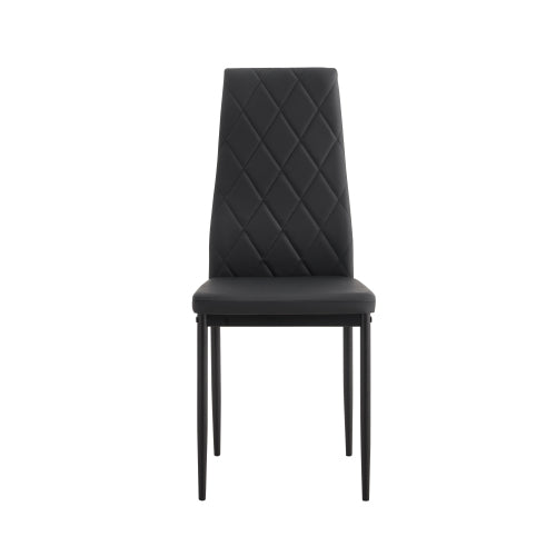Set of 4 Modern Diamond Shape PU Dining Chairs, Soft PU Leather Upholstered Side Chairs, 280lbs Weight Capacity for Family Dining