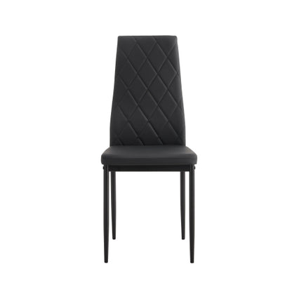 Set of 4 Modern Diamond Shape PU Dining Chairs, Soft PU Leather Upholstered Side Chairs, 280lbs Weight Capacity for Family Dining