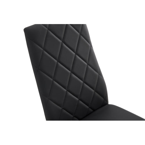 Set of 4 Modern Diamond Shape PU Dining Chairs, Soft PU Leather Upholstered Side Chairs, 280lbs Weight Capacity for Family Dining