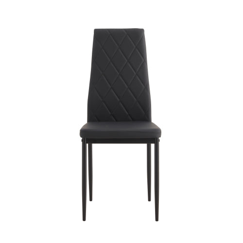 Set of 4 Modern Diamond Shape PU Dining Chairs, Soft PU Leather Upholstered Side Chairs, 280lbs Weight Capacity for Family Dining