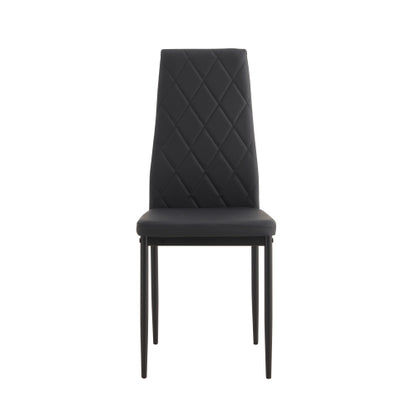Set of 4 Modern Diamond Shape PU Dining Chairs, Soft PU Leather Upholstered Side Chairs, 280lbs Weight Capacity for Family Dining