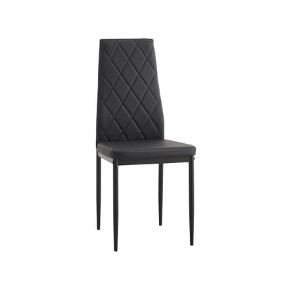 Set of 4 Modern Diamond Shape PU Dining Chairs, Soft PU Leather Upholstered Side Chairs, 280lbs Weight Capacity for Family Dining