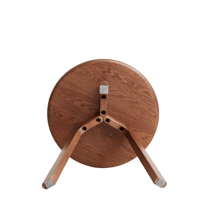 Round Solid Oak Wood End Table Side Table Nightstand Living Room Bedroom