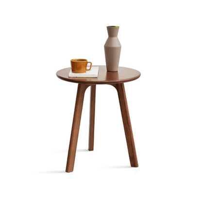 Round Solid Oak Wood End Table Side Table Nightstand Living Room Bedroom