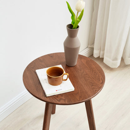 Round Solid Oak Wood End Table Side Table Nightstand Living Room Bedroom