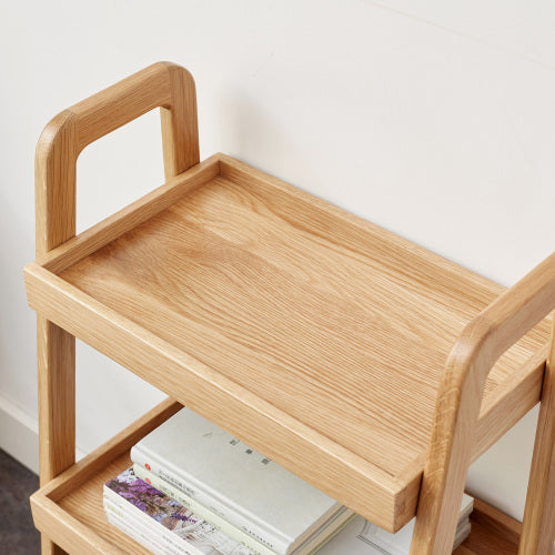 3 Tier Solid Wood Entryway Storage Bench Multifunctional A-shaped Ladder Shelf Rack