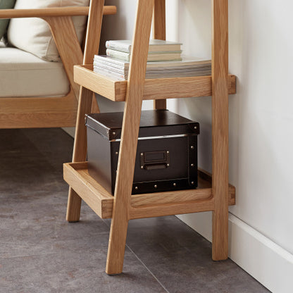 3 Tier Solid Wood Entryway Storage Bench Multifunctional A-shaped Ladder Shelf Rack